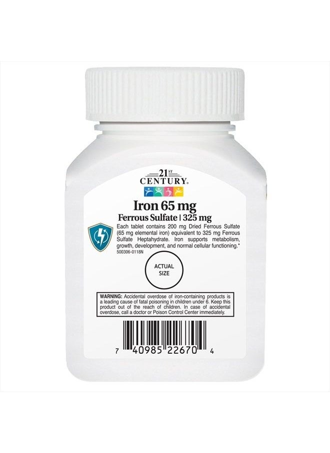 21st CENTURY - Iron 65 Mg Ferrous Sulfate 325 Mg Tablets, 120 Count (Pack of 2) - Image 1