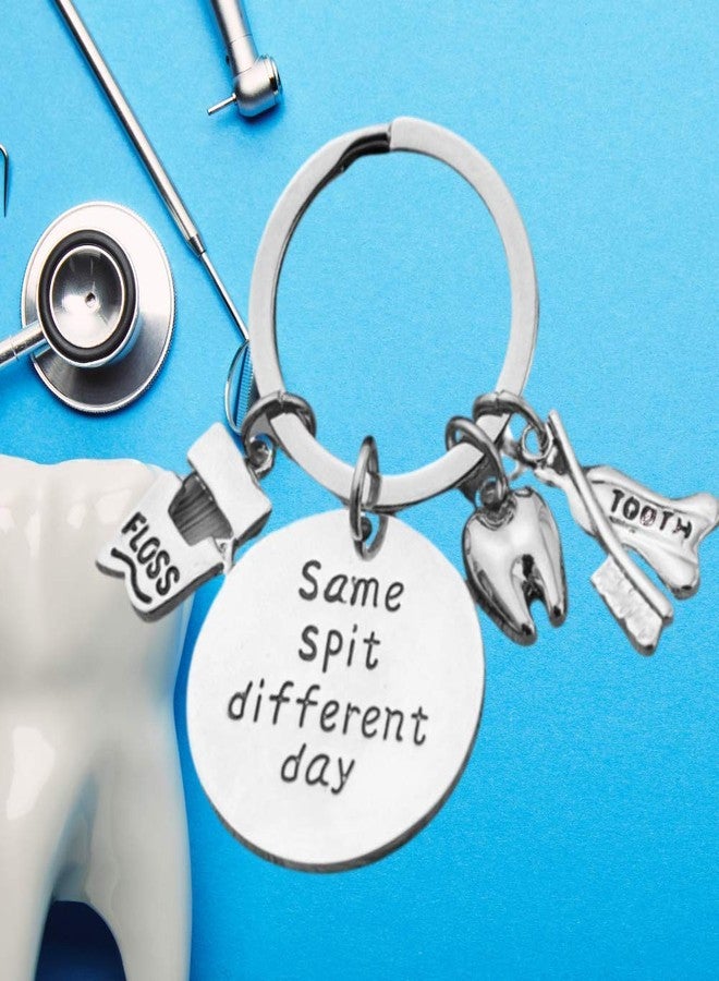 Infinity Collection Dental Keychain, Same Spit Different Day Dental Hygienist Jewelry Gift for Men & Women, Dental Assistant Accessories, Floss and Tooth Charm Keychain - Image 4