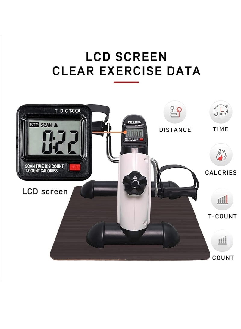 دواسة تمرين مع شاشة رقمية دواسة دراجة تمارين صغيرة للقدم والذراع والساق معدات صغيرة للمنزل والمكتب وكبار السن وإعادة التأهيل - Image 2