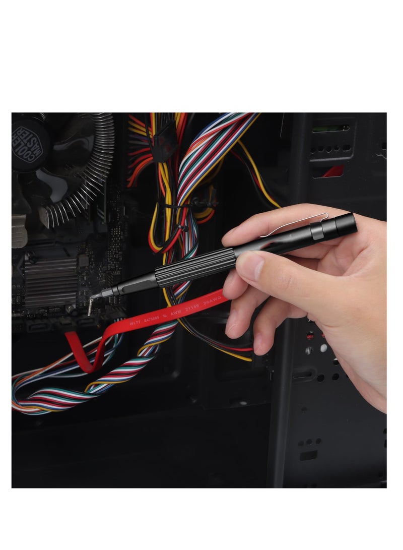 SYOSI Small Screwdriver 13 In1 Precision Set Multi Magnetic Pocket Professional Phillips and Slotted Bits for Eyeglass Electronics Jewelry Watch EDC Black Type A - Image 3