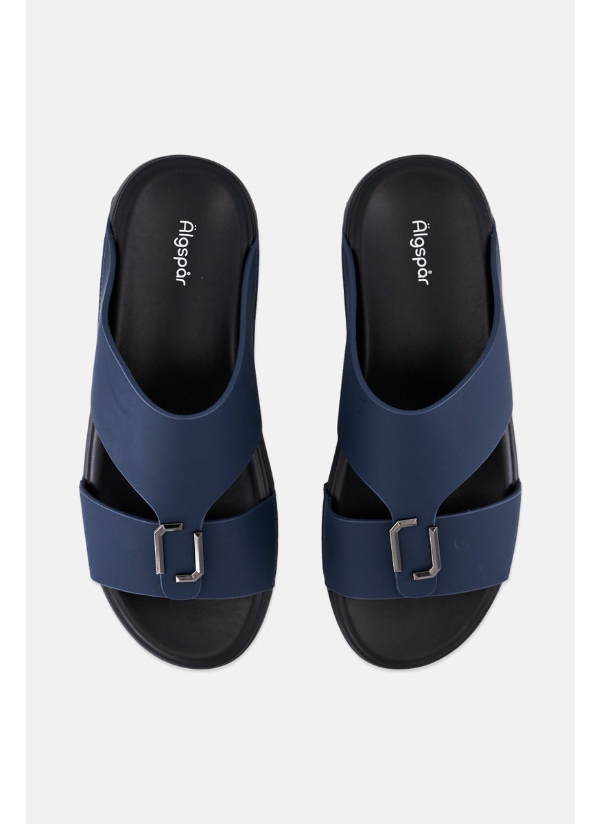 Algspar Men Slip On Arabic Sandals, Navy Blue  - Image 3