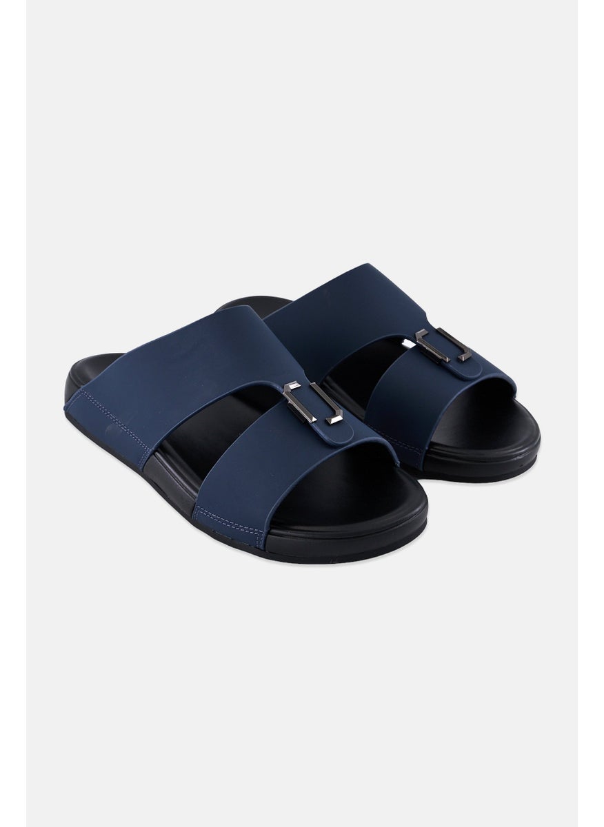 Algspar Men Slip On Arabic Sandals, Navy Blue  - Image 1