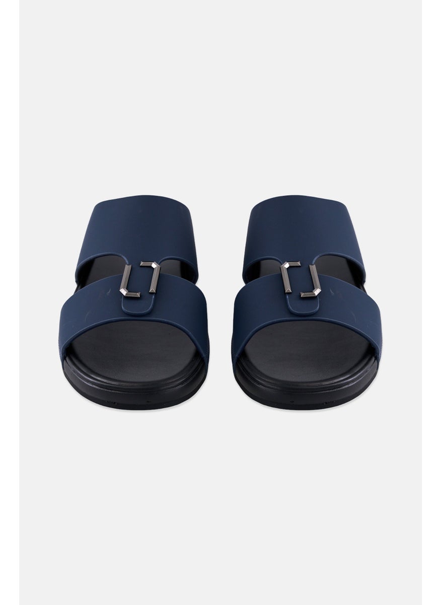 Algspar Men Slip On Arabic Sandals, Navy Blue  - Image 4