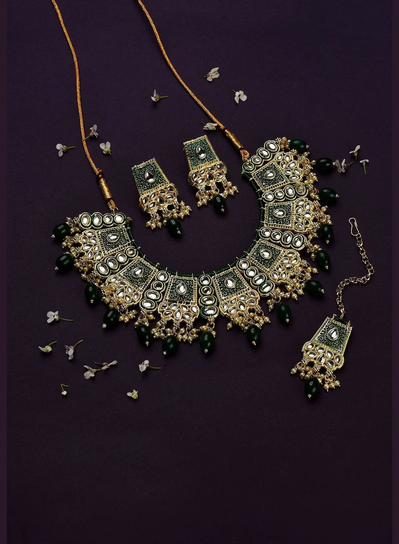 SOHI Kundan Gold Plated Necklace Set