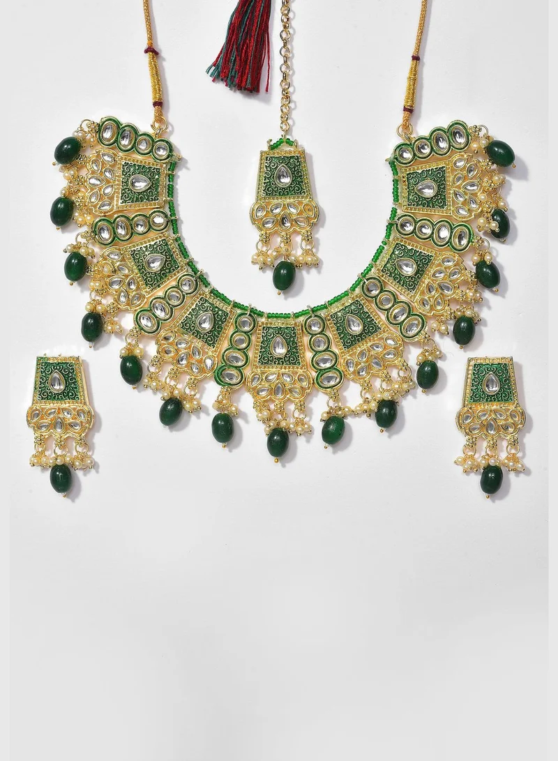 SOHI Kundan Gold Plated Necklace Set