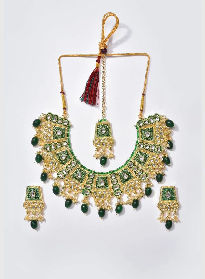 SOHI Kundan Gold Plated Necklace Set