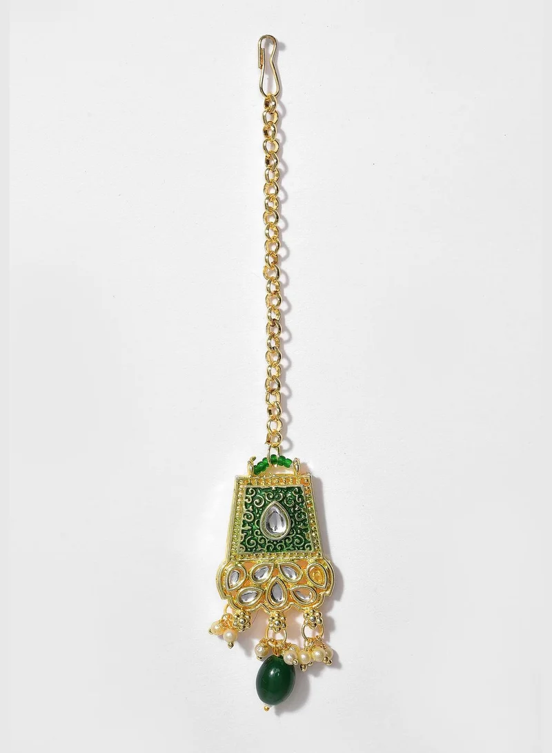 SOHI Kundan Gold Plated Necklace Set