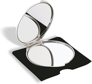 eBuyGB eBuyGB Ladies Handbag Make Up Cosmetic Compact Pocket Metal Mirror Matt 