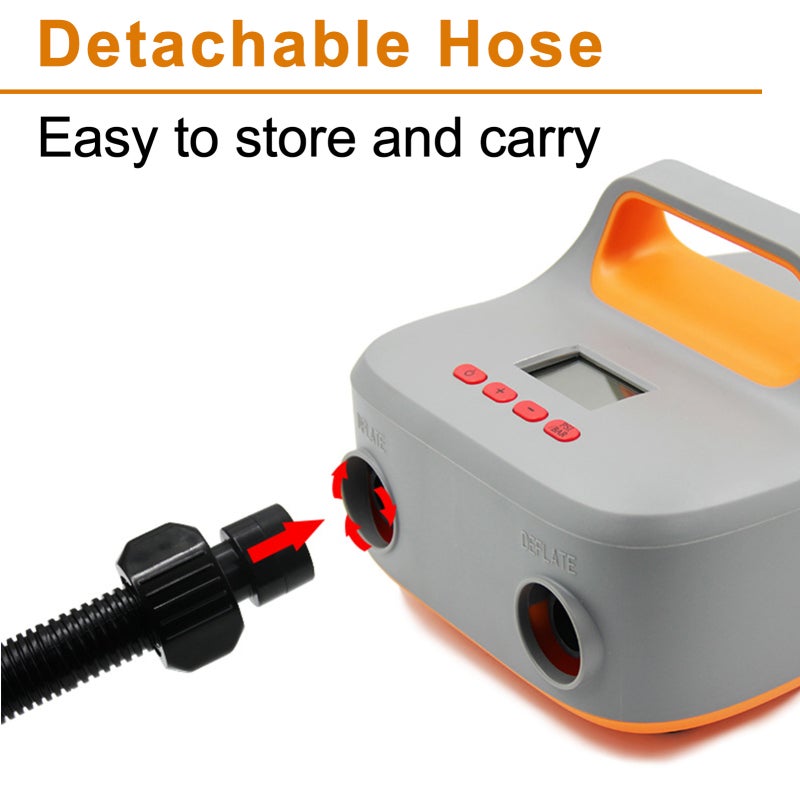 Electric SUP Air Pump 22 PSI 140-Watt High Power Digital LCD Display - Auto Shut Off Electric Air Pump for Outdoor Water Sports - Image 5