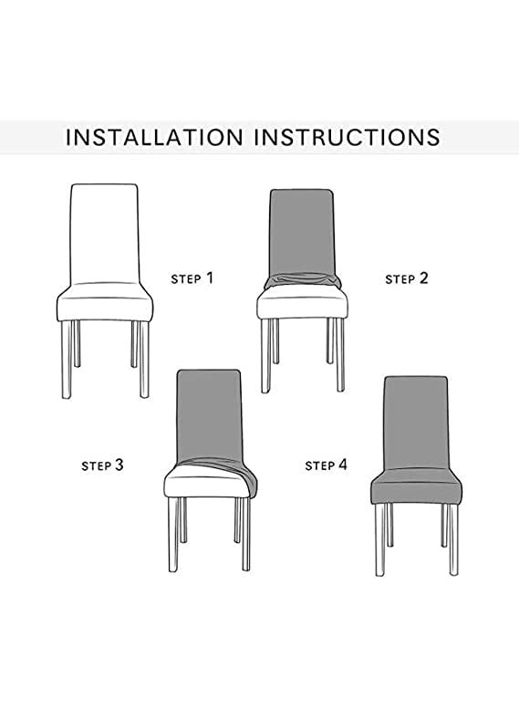 YUKU YUKU Printed Elastic Fitted Protector Stretchable Washable Dining Chair Cover Seat Slipcover  - Image 3
