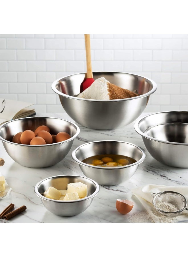 FineDine Stainless Steel Mixing Bowls Set for Kitchen Dishwasher Safe Nesting Bowls for Cooking Baking Meal Prepping - Image 5