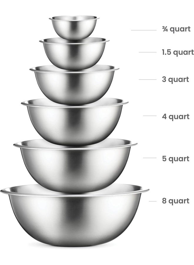 FineDine Stainless Steel Mixing Bowls Set for Kitchen Dishwasher Safe Nesting Bowls for Cooking Baking Meal Prepping - Image 2