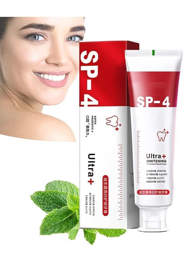 EELHOE Sp4 Fresh Breath Toothpaste, Sp 4 Toothpaste Whitening, SP-4 Whitening Toothpaste, Sp-4 Probiotic Toothpaste for Whitening, Stain-Removing Probiotic Toothpaste, Fresh Breath Toothpaste 2pcs - Image 1