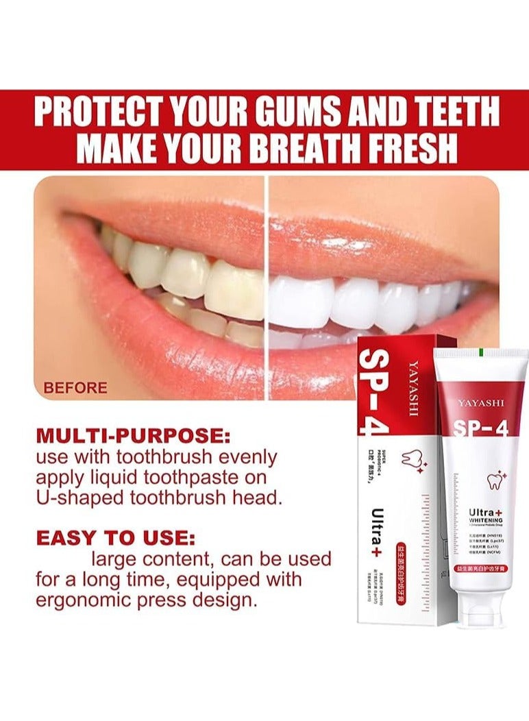 EELHOE Sp4 Fresh Breath Toothpaste, Sp 4 Toothpaste Whitening, SP-4 Whitening Toothpaste, Sp-4 Probiotic Toothpaste for Whitening, Stain-Removing Probiotic Toothpaste, Fresh Breath Toothpaste 2pcs - Image 4