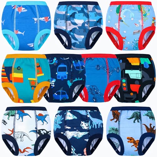 BIG ELEPHANT 10-Packs Training Underwear Absorbent Toddler Potty Trained Pants for Boys and Girls, 7-8Y - Image 1