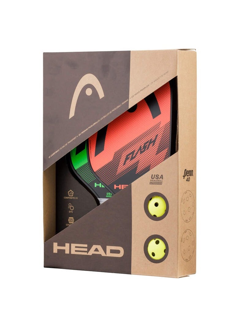 HEAD Flash Pickleball Pack - 2 Racquets, 2 Outdoor Balls And A Carry Bag  - Image 1