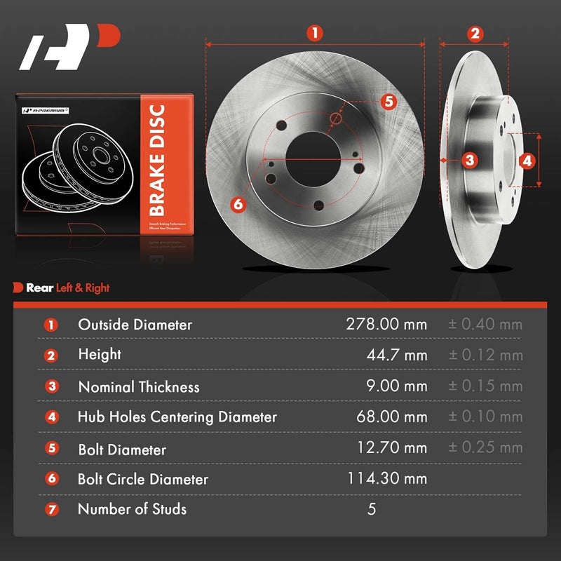 A-Premium 10.94 inch Rear Solid Disc Brake Rotors - Image 5