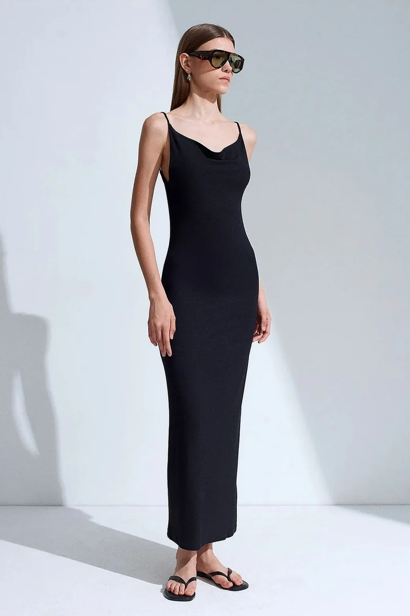 ديلفين DILVIN Sleeveless Midi Slip Dress