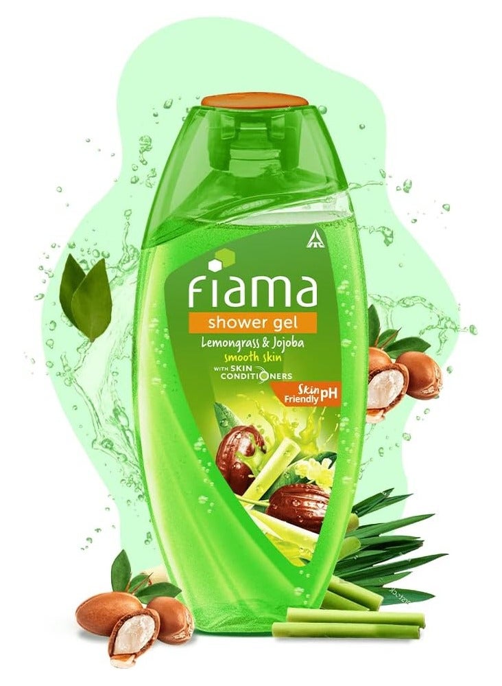 فياما جل الاستحمام فيماما، غسول الجسم بعشب الليمون والجوجوبا مع مرطبات البشرة لبشرة ناعمة، 250 مل، عبوة من 3 قطع - Image 3