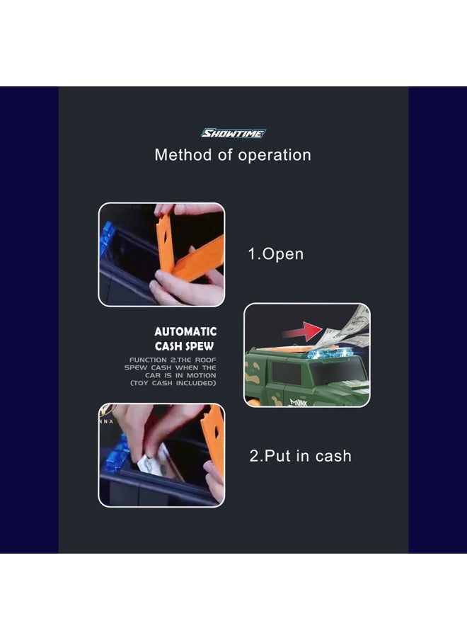 Generic Automatic Money Spray Toy Car Creative Gift With Light Music Remote Control Car Toy-Color:Deep Sea Blue-electric Automatic Money Spray Car (English Color Box)  - Image 5