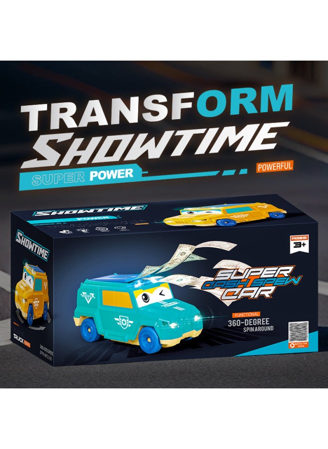 Generic Automatic Money Spray Toy Car Creative Gift With Light Music Remote Control Car Toy-Color:Deep Sea Blue-electric Automatic Money Spray Car (English Color Box)  - Image 2