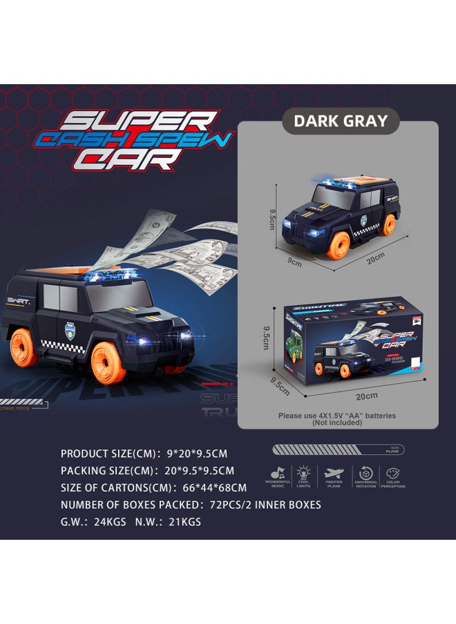 Generic Automatic Money Spray Toy Car Creative Gift With Light Music Remote Control Car Toy-Color:Deep Sea Blue-electric Automatic Money Spray Car (English Color Box)  - Image 1
