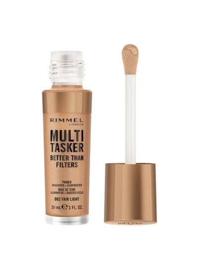 RIMMEL LONDON Multi-Tasker Better Than Filters Face Primer, Glow Booster and Highlighter - 002 - Fair Light, 30ml