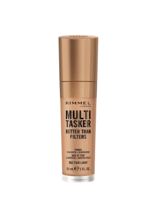 RIMMEL LONDON Multi-Tasker Better Than Filters Face Primer, Glow Booster and Highlighter - 002 - Fair Light, 30ml