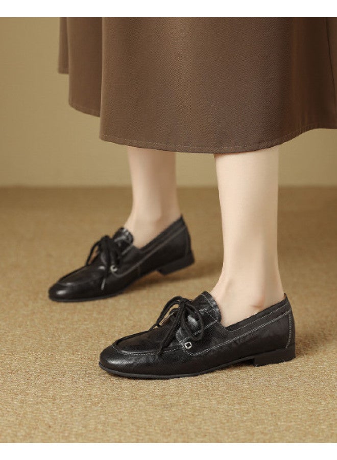 Goldlion Comfortable Chunky Heel Loafers Women 26 New Arrival Women's Shoes Sheep Insole Commuting Flats Women - Image 1