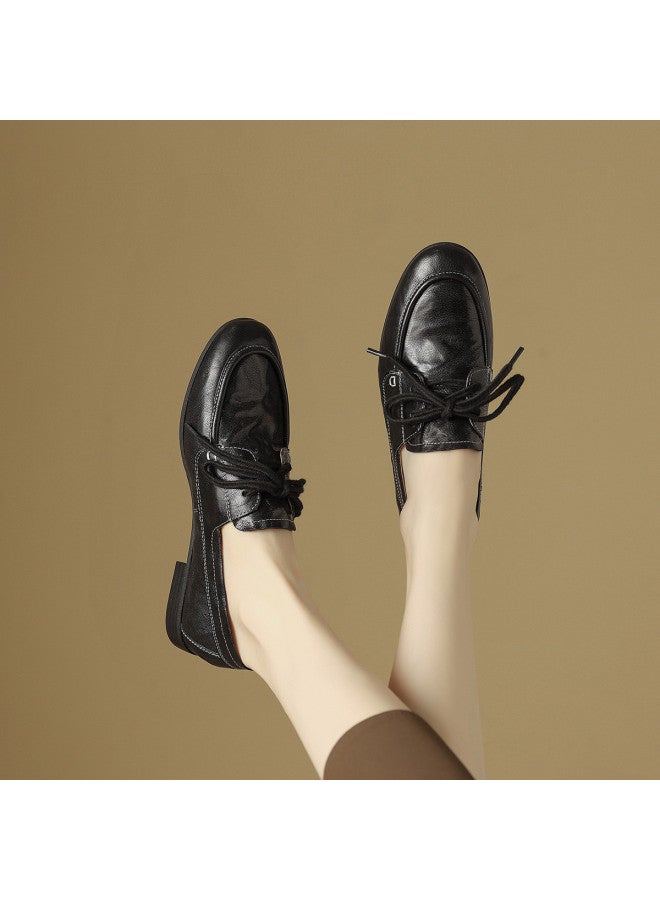 Goldlion Comfortable Chunky Heel Loafers Women 26 New Arrival Women's Shoes Sheep Insole Commuting Flats Women - Image 3