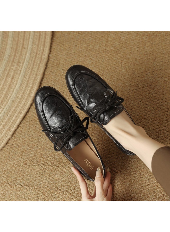 Goldlion Comfortable Chunky Heel Loafers Women 26 New Arrival Women's Shoes Sheep Insole Commuting Flats Women - Image 4