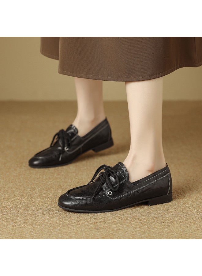 Goldlion Comfortable Chunky Heel Loafers Women 26 New Arrival Women's Shoes Sheep Insole Commuting Flats Women - Image 2