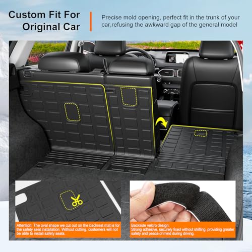 powoq Backrest Mat Compatible with 20172025 Mazda CX5 Cargo Liner Back Seat Protector Replacement for 20172019 2020 2021 2022 2023 2024 2025 Mazda CX5 AccessoriesFit 20172024 Rear Backrest Mat - Image 3