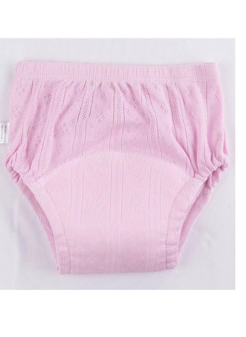 Loquat Baby Training Washable Cut-Out Breathable Diaper Pants Pink 