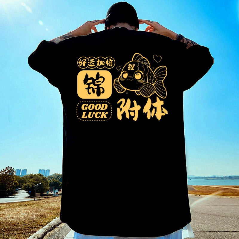 Short-Sleeved T-Shirt Arrival Korean Style High Street Hip Hop Ins Boyfriend Style Loose Top Summer Shoulder-Drop Casual - Image 5