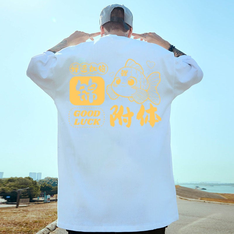 Short-Sleeved T-Shirt Arrival Korean Style High Street Hip Hop Ins Boyfriend Style Loose Top Summer Shoulder-Drop Casual - Image 4