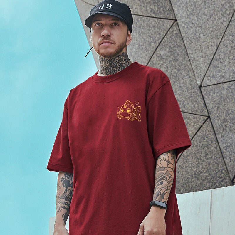 Short-Sleeved T-Shirt Arrival Korean Style High Street Hip Hop Ins Boyfriend Style Loose Top Summer Shoulder-Drop Casual - Image 3