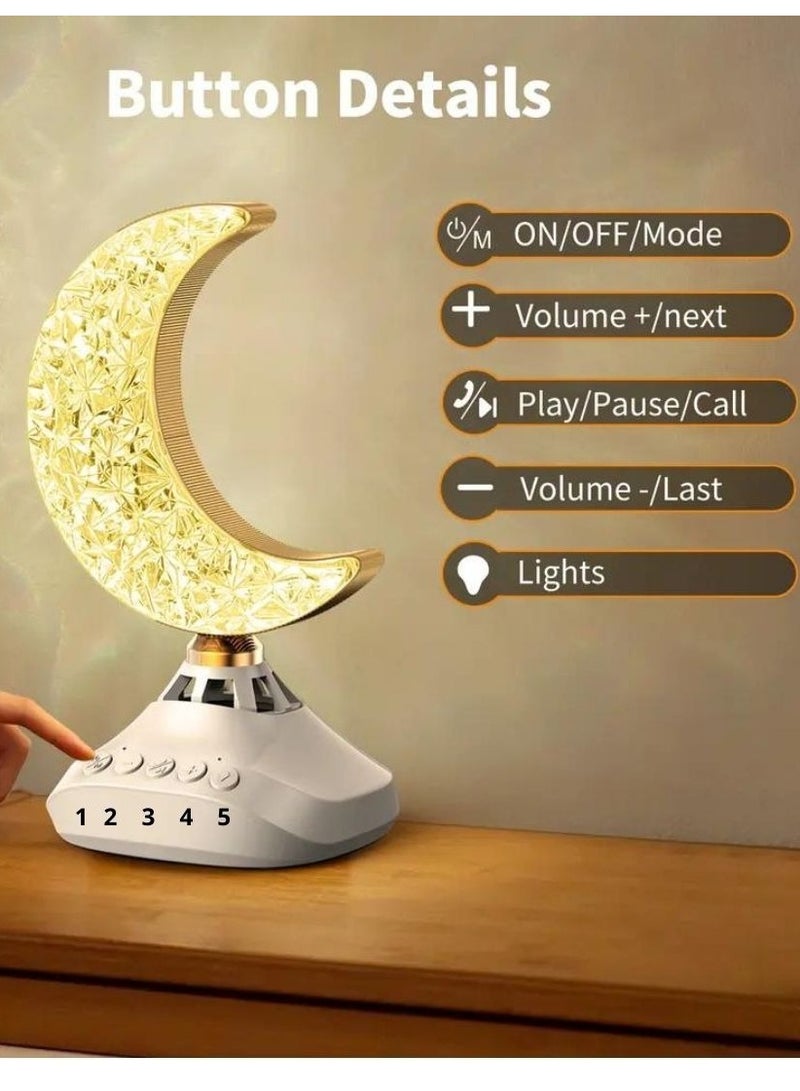 بورتوني مصباح مكتبي مكبر صوت للقرآن SQ-830 مصباح ليلي للطاولة مكبر صوت للقرآن جهاز تحكم عن بعد 16 نوعًا من الألوان مصباح LED ضوء القمر قابل لإعادة الشحن بلوتوث مكبر صوت للقرآن MP3 FM وظيفة - Image 2