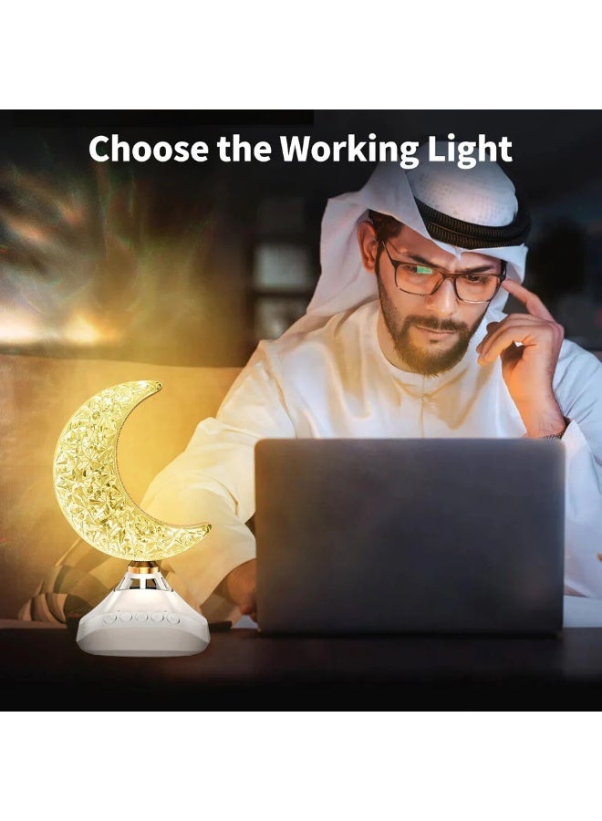 بورتوني مصباح مكتبي مكبر صوت للقرآن SQ-830 مصباح ليلي للطاولة مكبر صوت للقرآن جهاز تحكم عن بعد 16 نوعًا من الألوان مصباح LED ضوء القمر قابل لإعادة الشحن بلوتوث مكبر صوت للقرآن MP3 FM وظيفة - Image 5