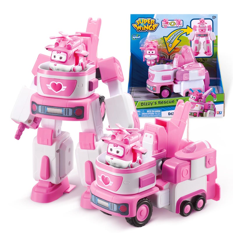 Super Wings - Deluxe Transforming Vehicle | Series 2 | Dizzy | Plane and Bot Vehicle Set | Includes 2 inch Figure - Image 1