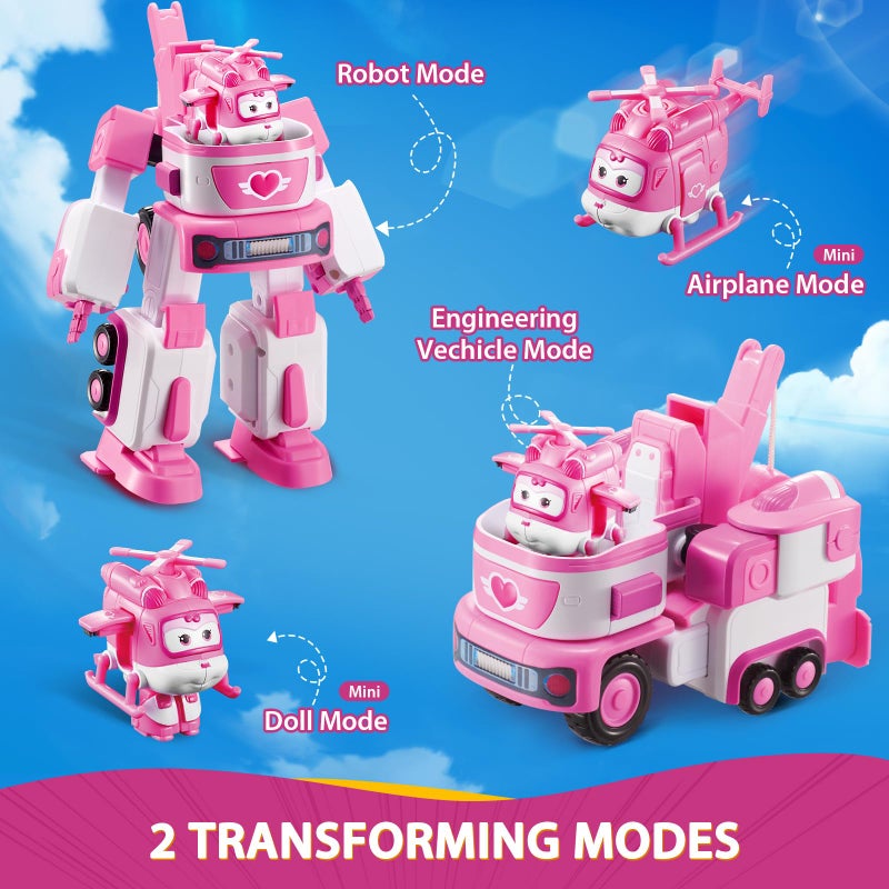 Super Wings - Deluxe Transforming Vehicle | Series 2 | Dizzy | Plane and Bot Vehicle Set | Includes 2 inch Figure - Image 2