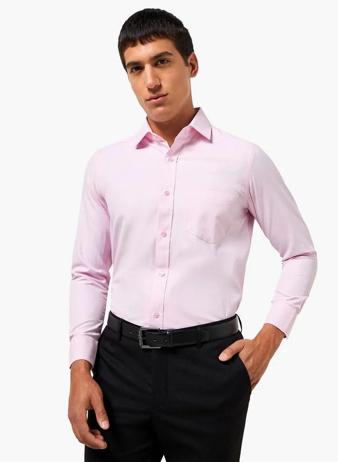 Splash FAV Men Regular Fit Collared Textured Long Sleeve Shirt