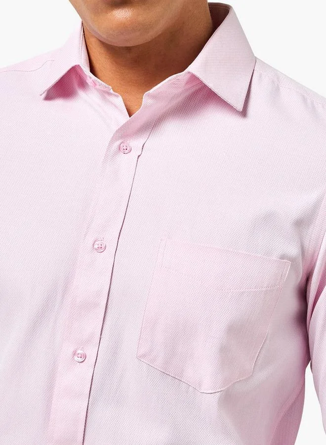 Splash FAV Men Regular Fit Collared Textured Long Sleeve Shirt