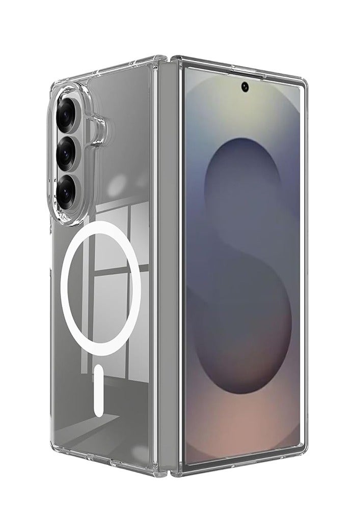 for Samsung Galaxy Z Fold 7 phone case, magnetic transparent ultra-thin hard PC shockproof fully covered transparent shell - Image 2