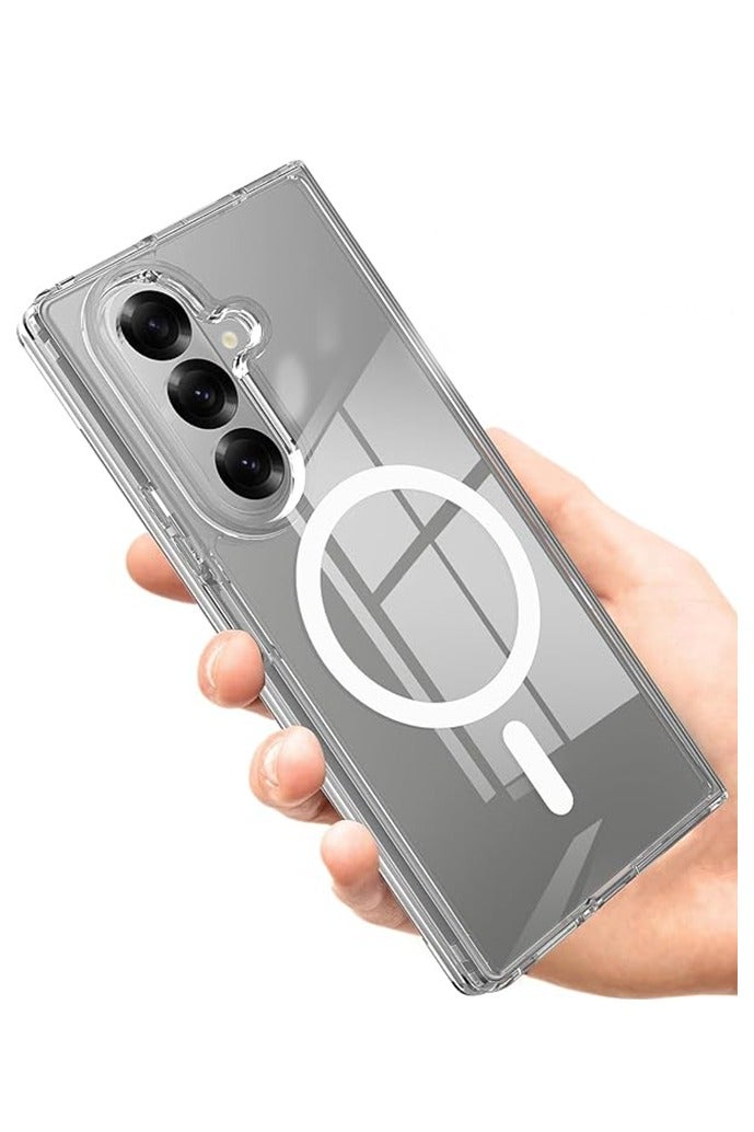 for Samsung Galaxy Z Fold 7 phone case, magnetic transparent ultra-thin hard PC shockproof fully covered transparent shell - Image 3
