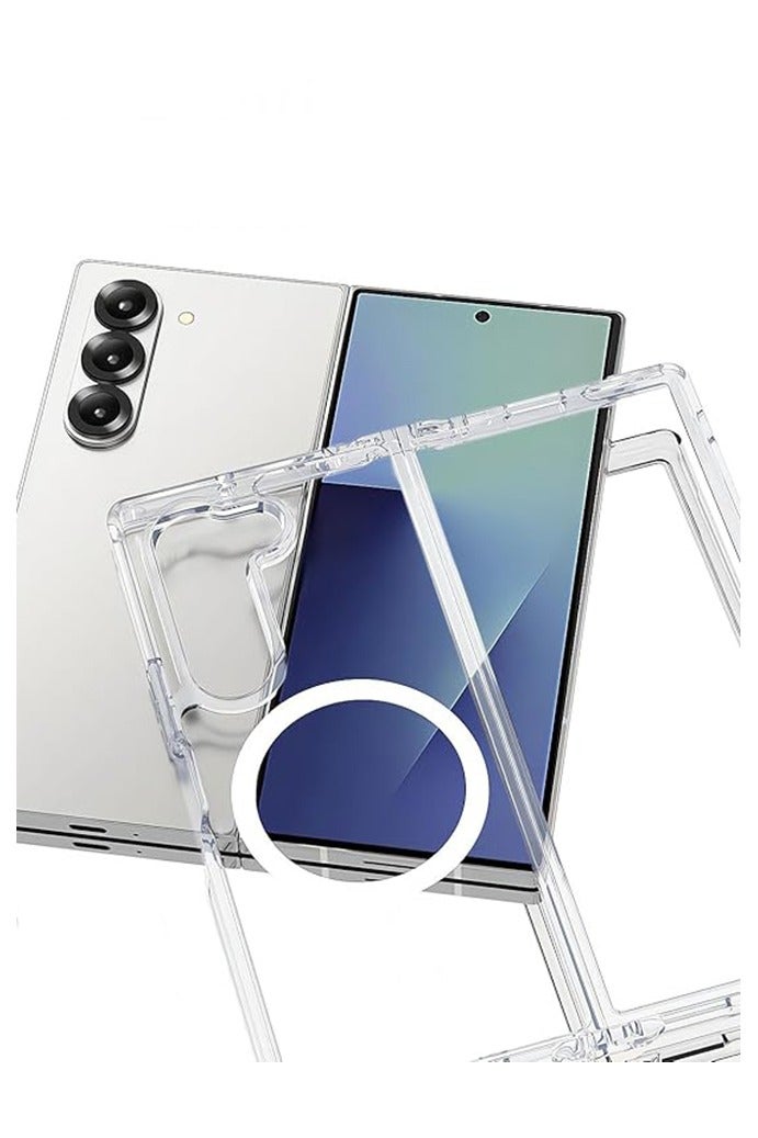 for Samsung Galaxy Z Fold 7 phone case, magnetic transparent ultra-thin hard PC shockproof fully covered transparent shell - Image 5