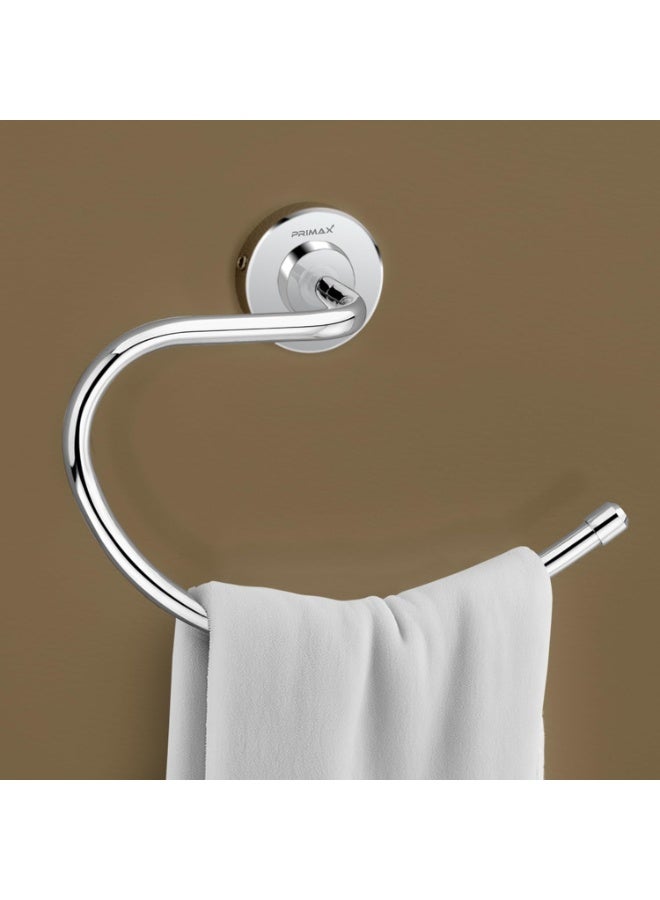 Plantex (Primax) 304 Grade Stainless Steel Towel Ring for Wash Basin/Napkin Hanger for Bathroom/Hand Towel Holder/Bathroom Accessories - Daizy (Round,Chrome) - Image 1