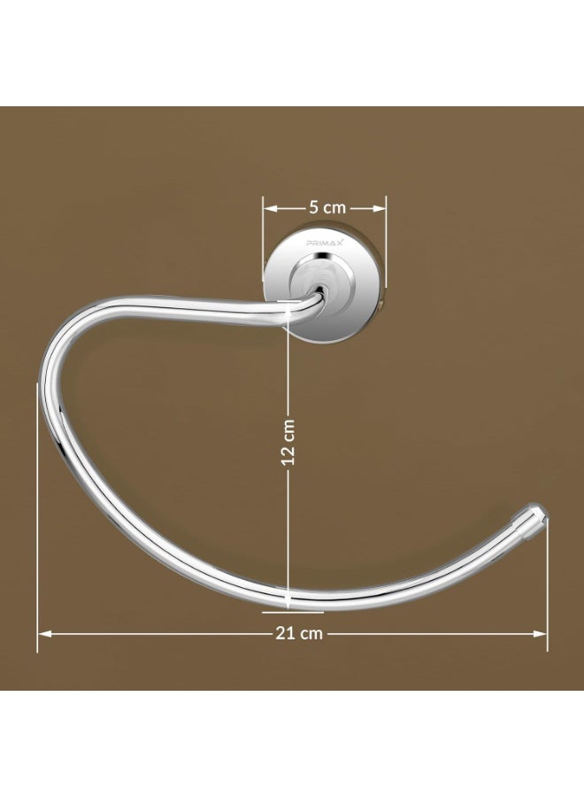 Plantex (Primax) 304 Grade Stainless Steel Towel Ring for Wash Basin/Napkin Hanger for Bathroom/Hand Towel Holder/Bathroom Accessories - Daizy (Round,Chrome) - Image 2