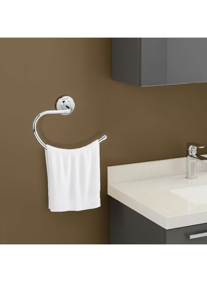 Plantex (Primax) 304 Grade Stainless Steel Towel Ring for Wash Basin/Napkin Hanger for Bathroom/Hand Towel Holder/Bathroom Accessories - Daizy (Round,Chrome) - Image 4