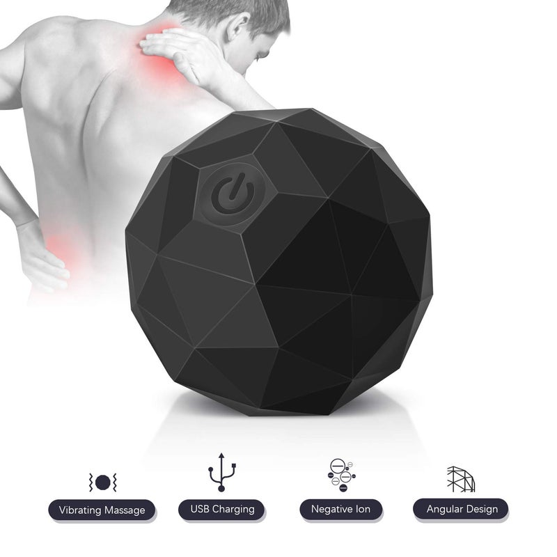 MEXITOP Electric Vibrating Massage Ball 2Speed Fitness Yoga Pilates Physical Therapy Massage Roller to Fight Sore MusclesWashable Negative Ion Vibration Massages Ball for Muscle RecoveryRed
